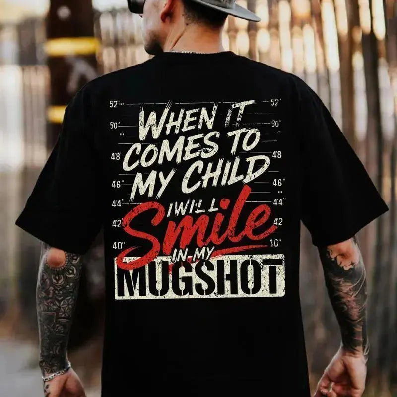 Dad Gift T-Shirt, "When It Comes To My Child" Protective Parent Bold Graphic Tee
