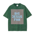 Unisex Big Jesus Fan Unisex Washed T-Shirt Plus Size Shirt Cotton Streetwear Breathable Fabric